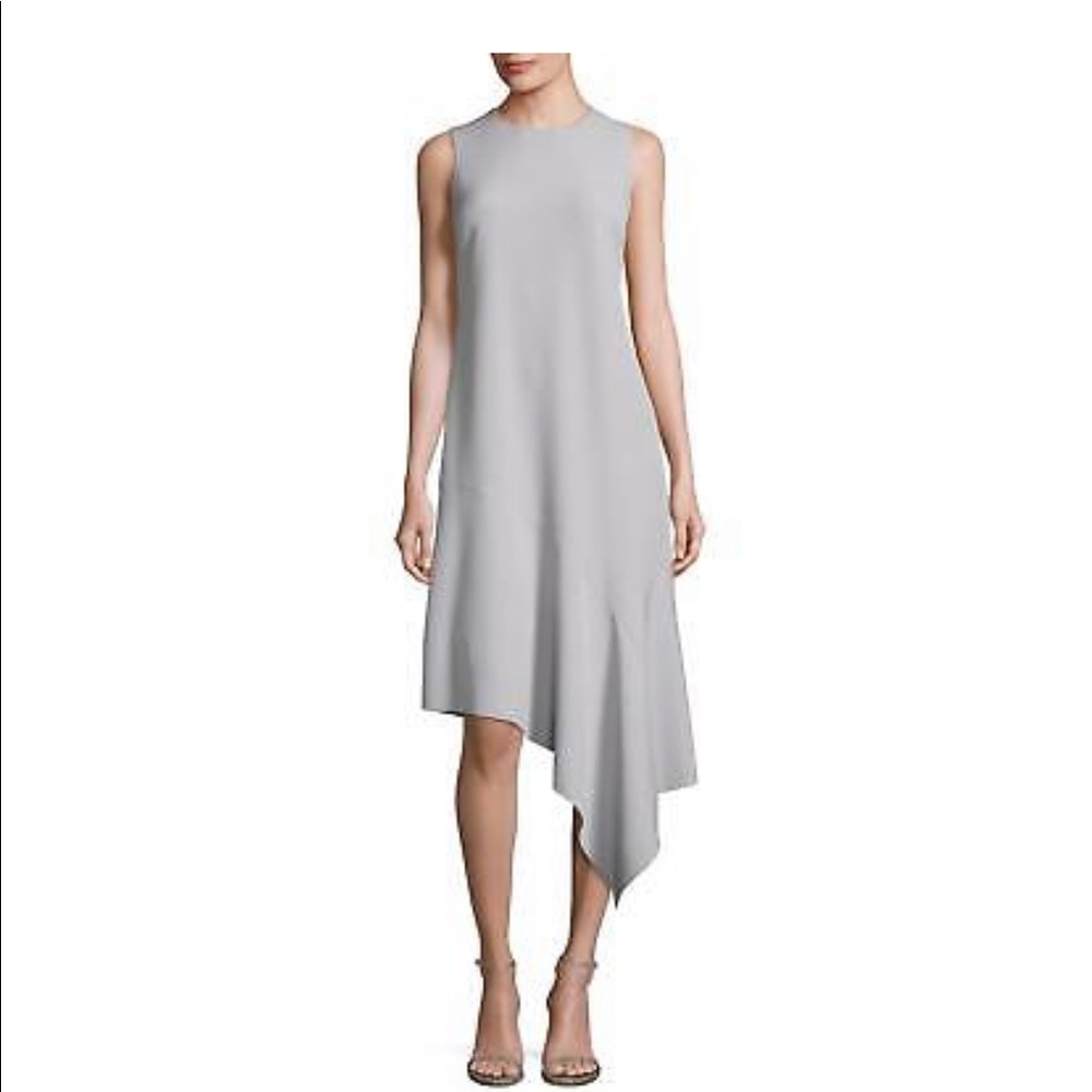 Ann Klein Asymmetrical Gray Cocktail Dress